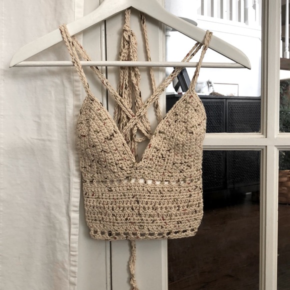 Bohemian Crochet Crop Top Hand-Made - Picture 1 of 4
